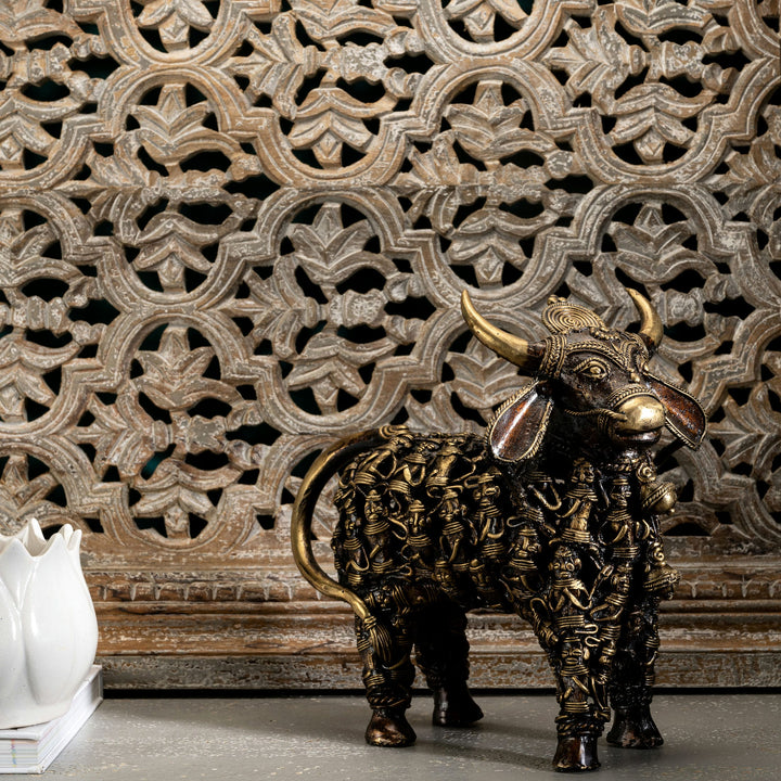 Dhokra Brass Bull Sculpture: The Woven Sovereign