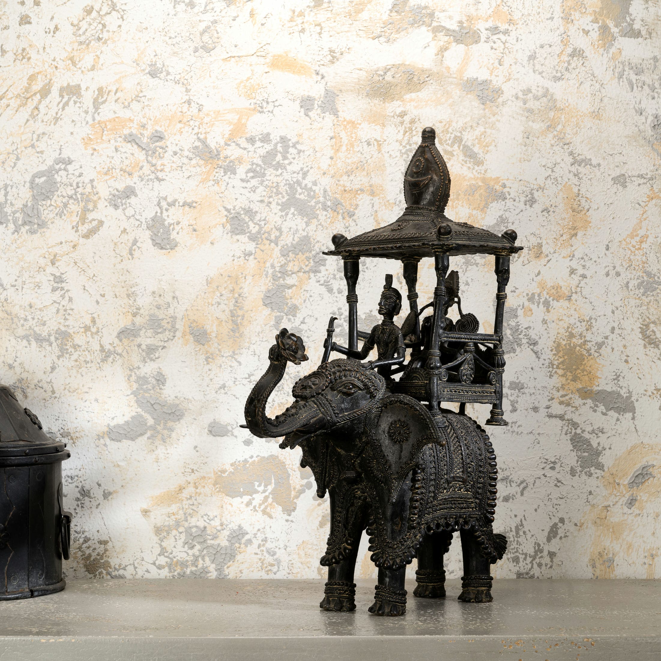 Dhokra Brass Royal Elephant Statue: The Ceremonial Canopy