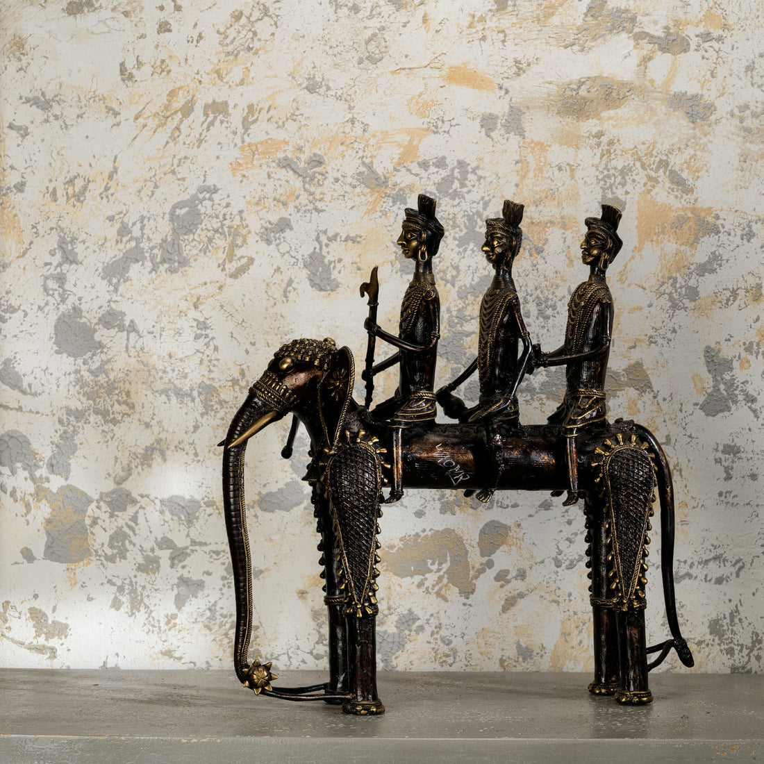 Dhokra Brass Processional Elephant Sculpture: The Tribal March