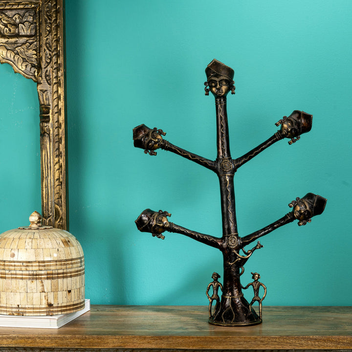 Dhokra Brass Tree Sculpture: The Ancestral Branches
