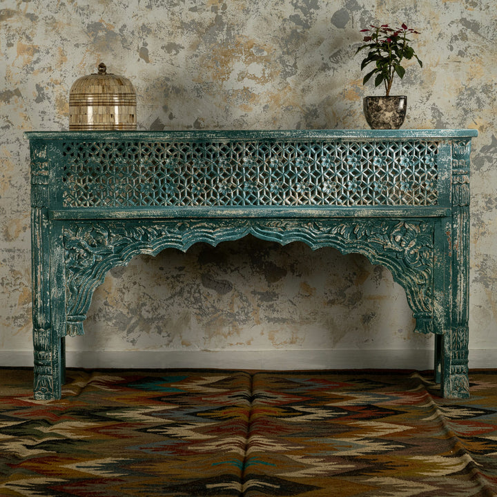 Green wash console table