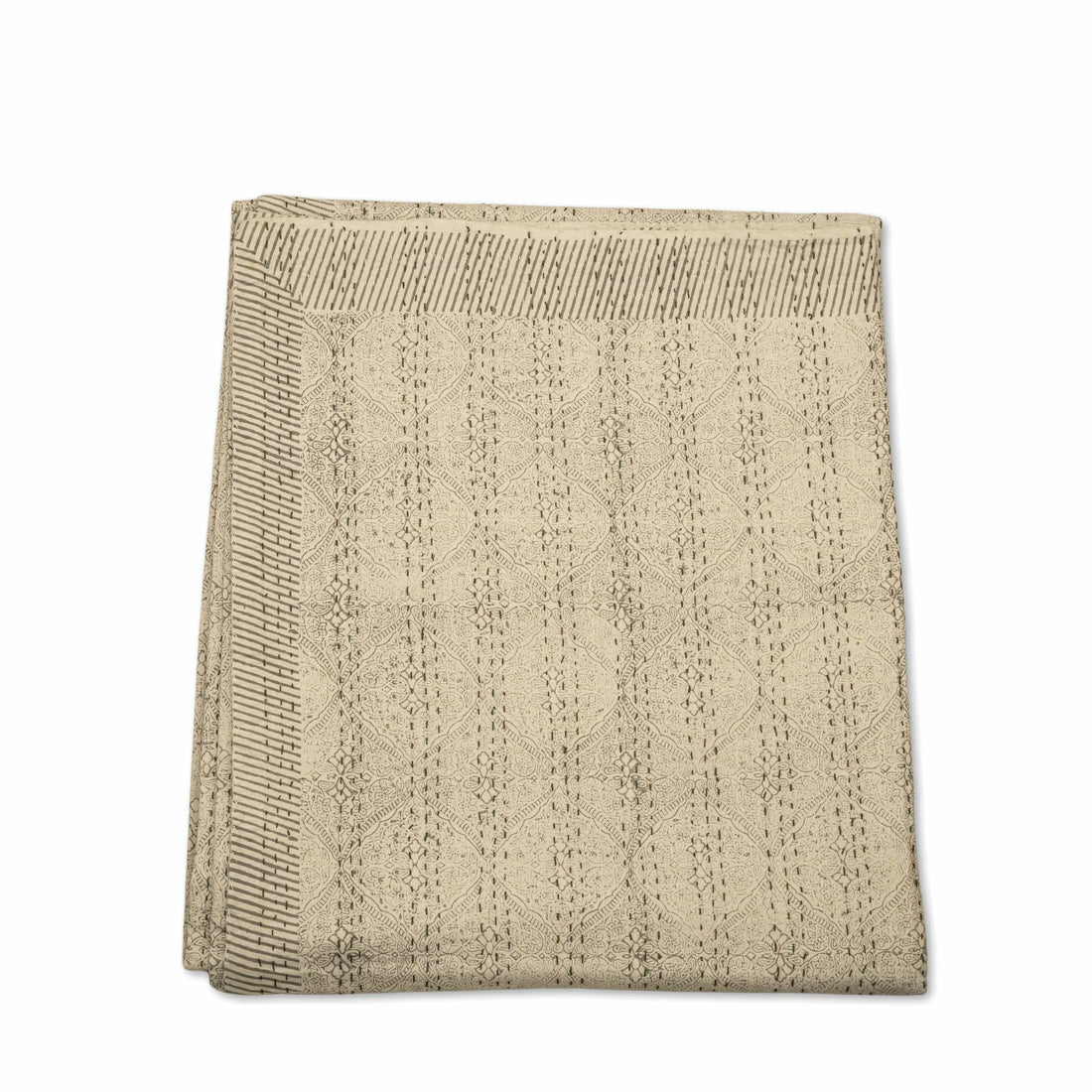 Neutral Stripe Quilted Coverlet