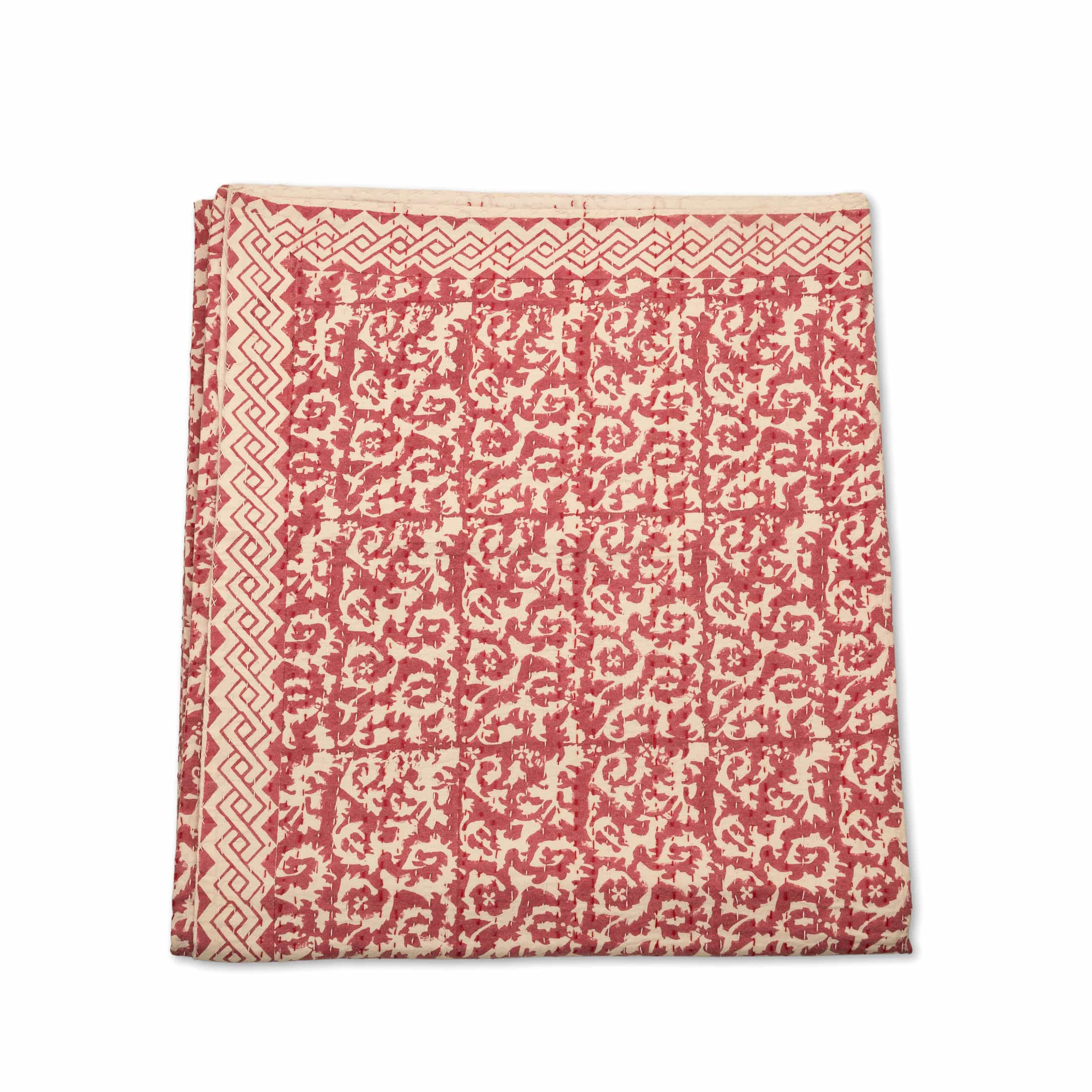 Berry Lattice Printed Coverlet