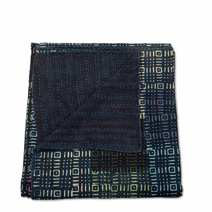 Hand-Blocked and Hand-Quilted Cotton Bedcover – Artisanal Heritage Meets Modern Comfort