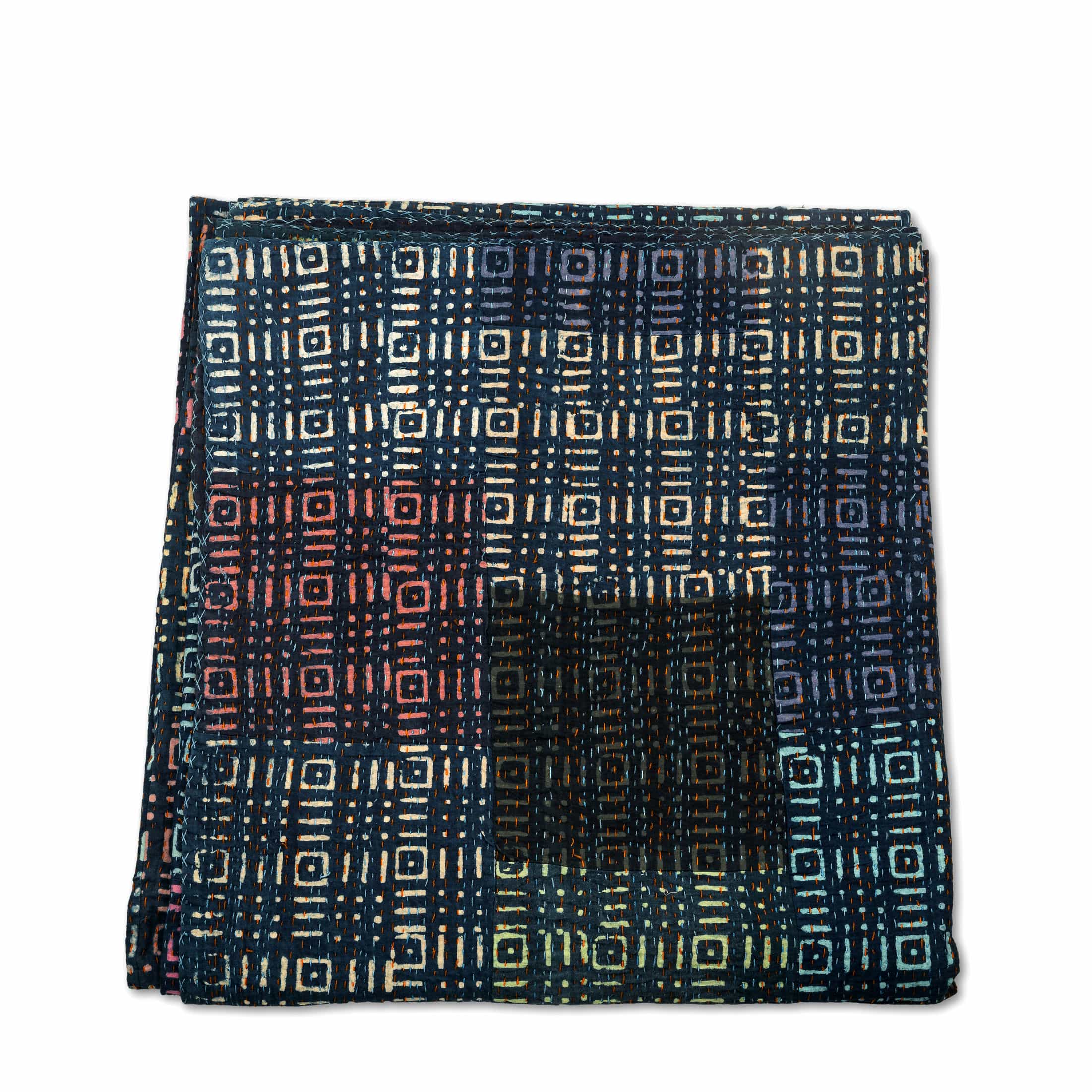Hand-Blocked and Hand-Quilted Cotton Bedcover – Artisanal Heritage Meets Modern Comfort