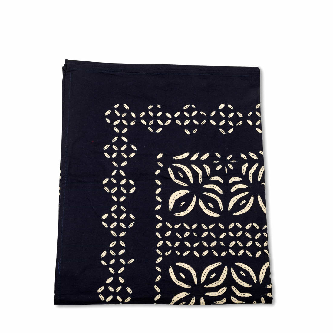 Midnight Blue Block Print Bedspread