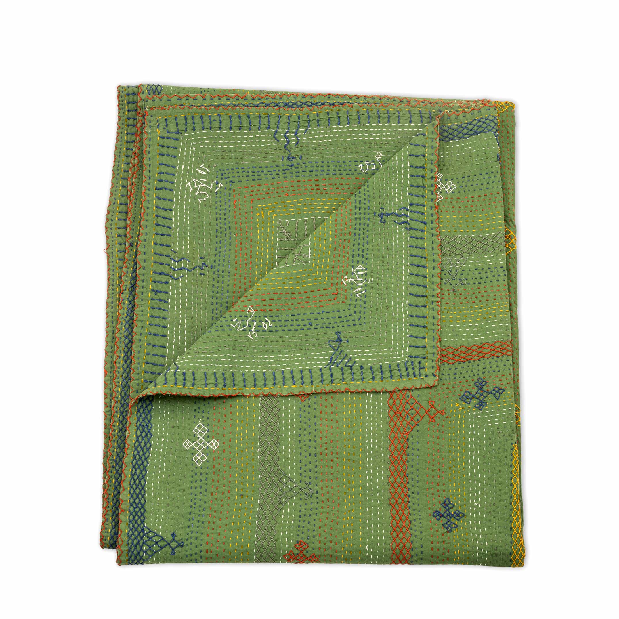 Olive Lattice Border Rug