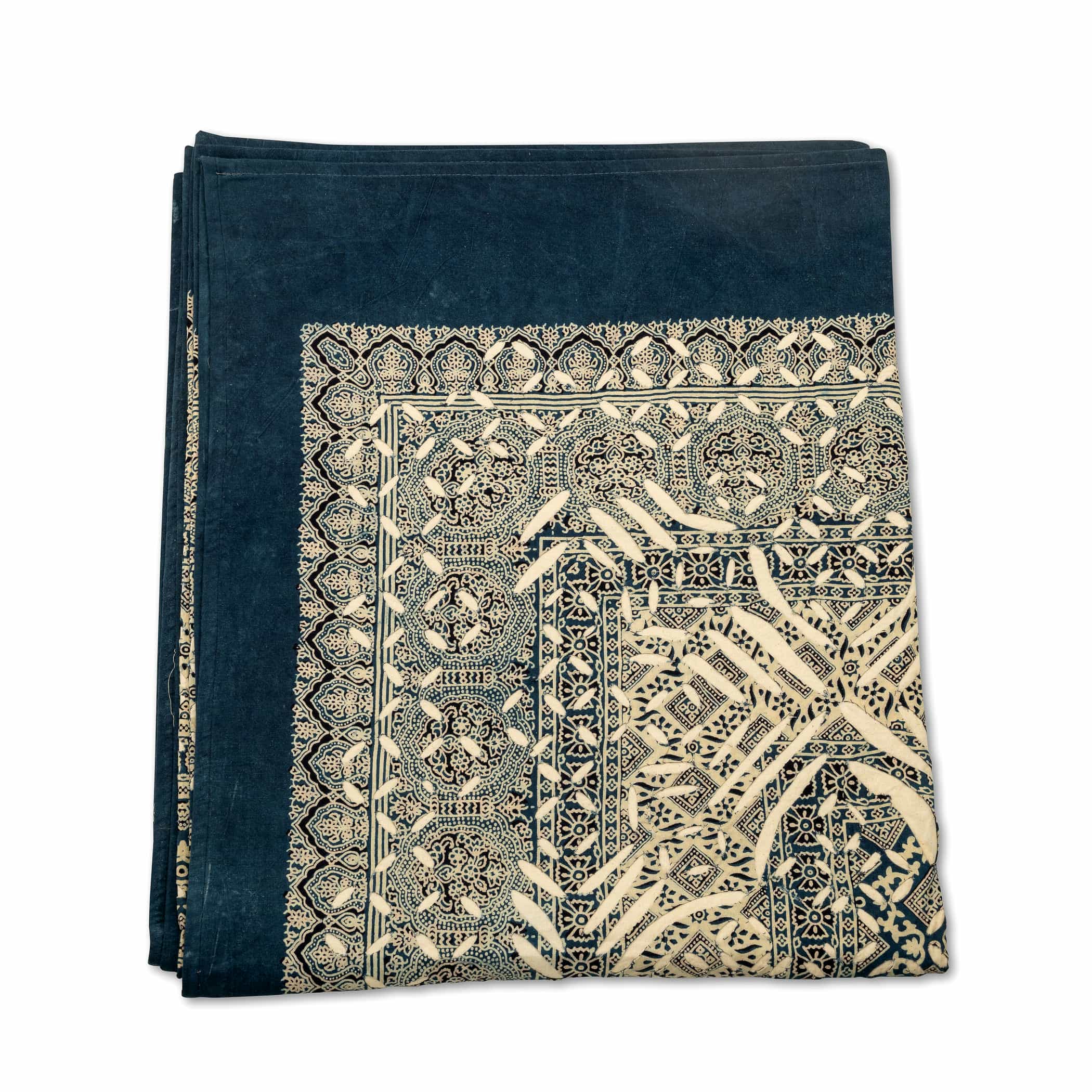 Intricate Blue Kantha Quilt