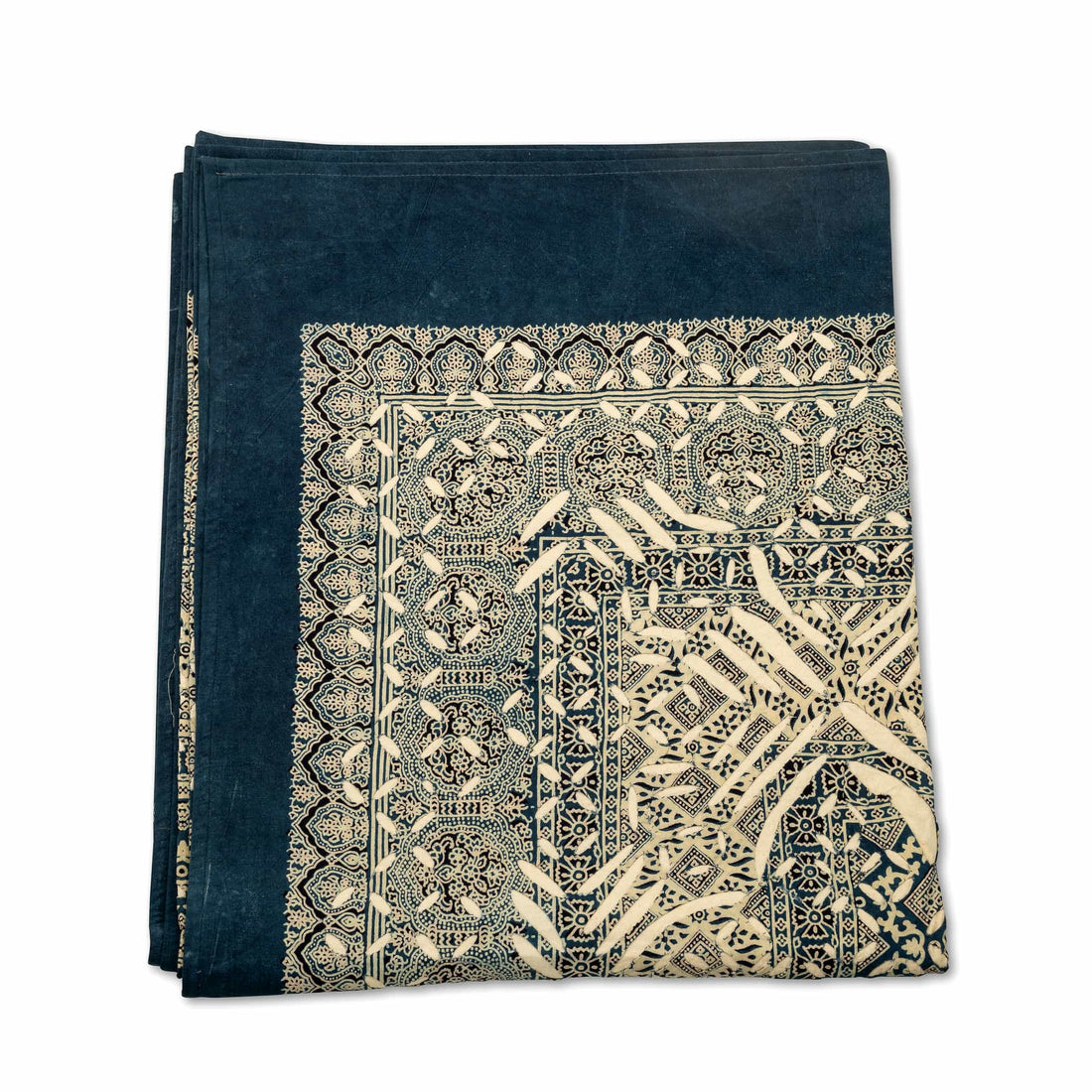 Intricate Blue Kantha Quilt