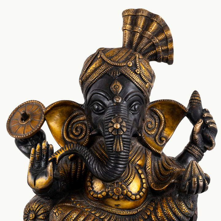 Unique Finishing Brass Ganesh Ji God Statue