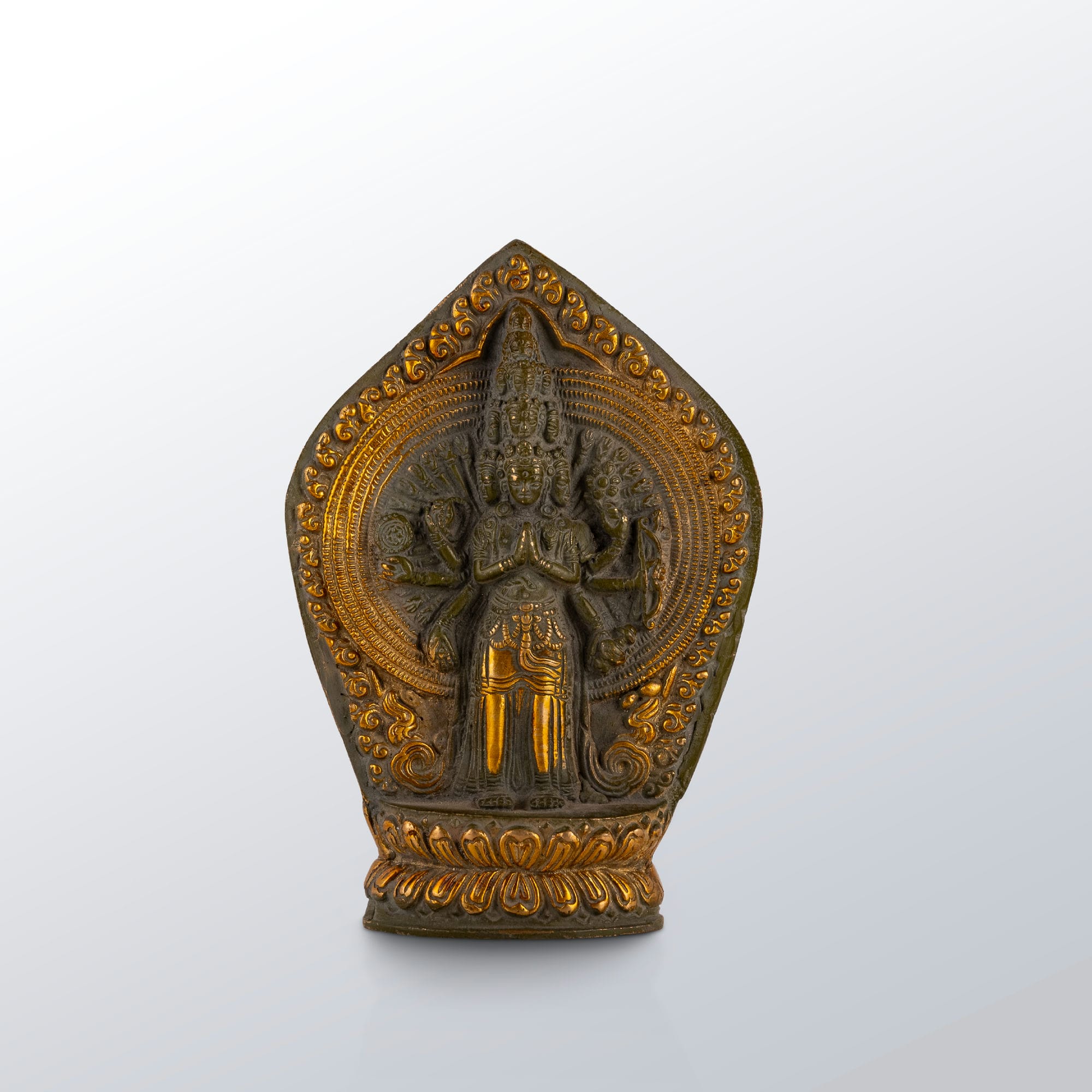 11-Headed Brass Avalokiteshvara Statue: The Compassionate Observer