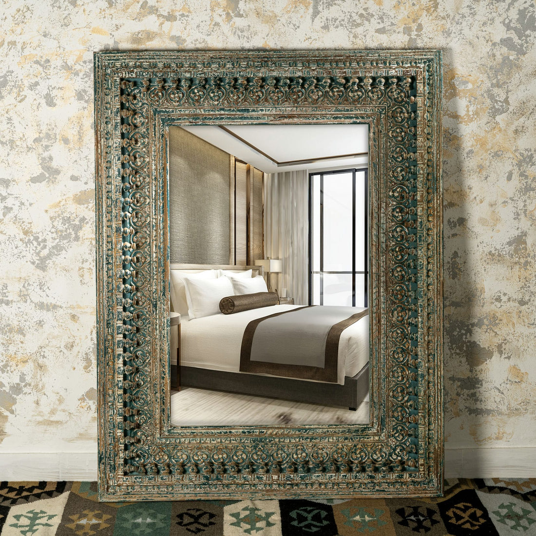 Big rustic mirror frame