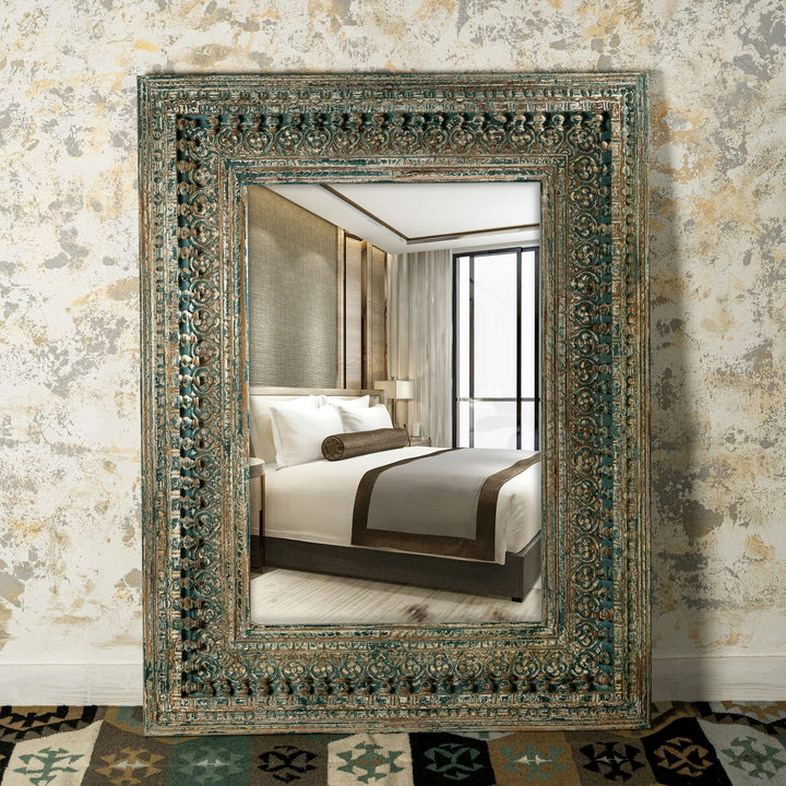 Big rustic mirror frame
