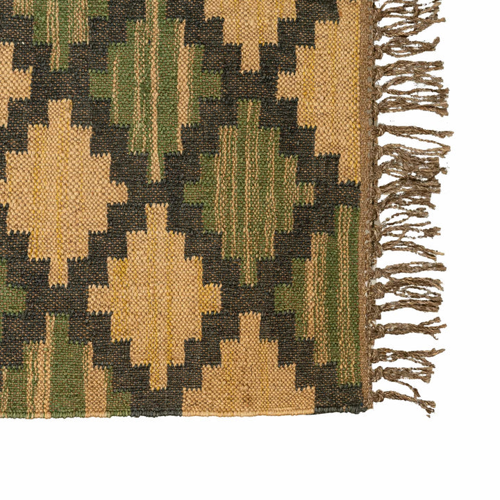 Artisan Hand-Woven Wool Jute Geometric Rug