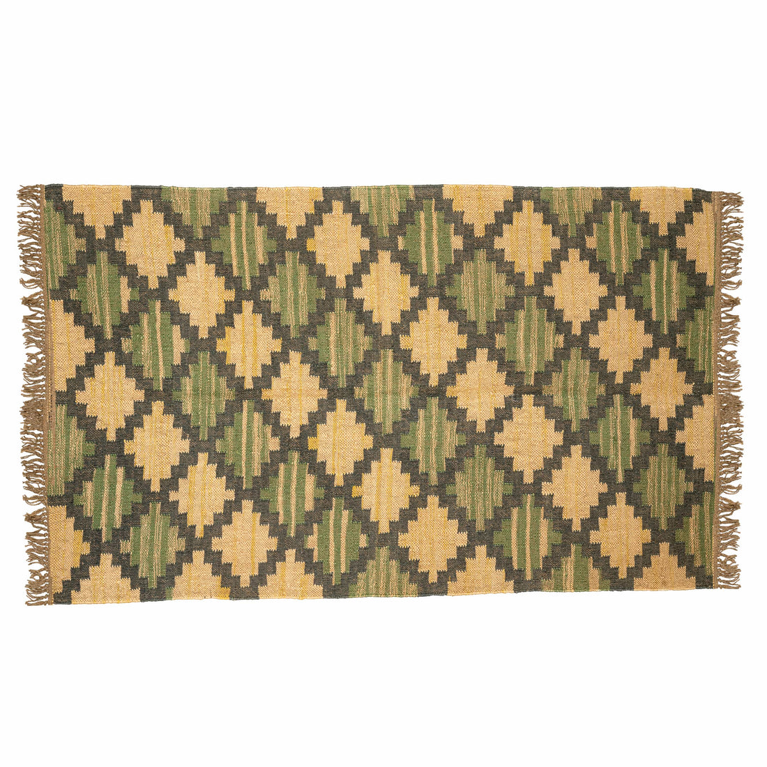 Artisan Hand-Woven Wool Jute Geometric Rug