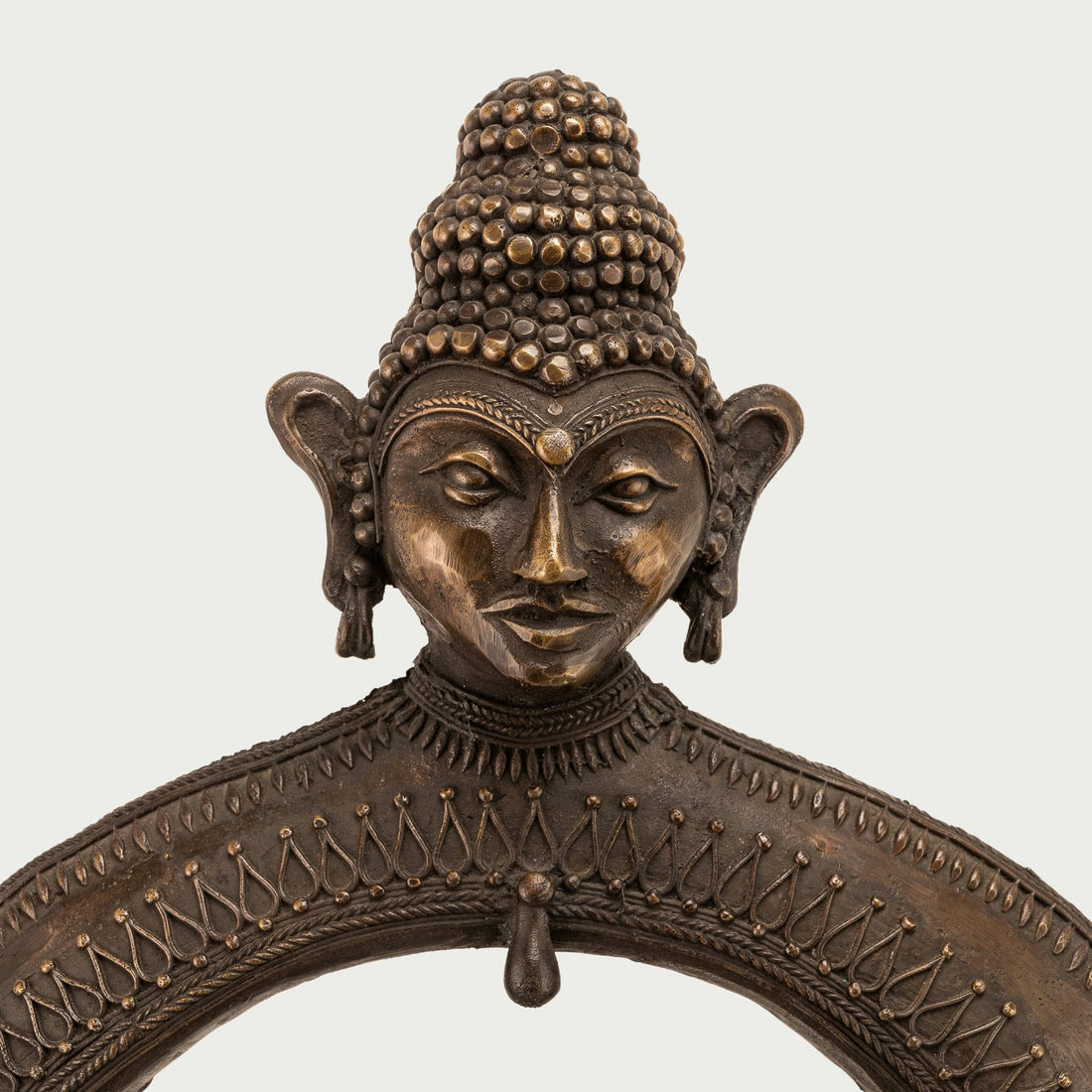 Abstract Brass Buddha Sculpture: The Cosmic Meditator
