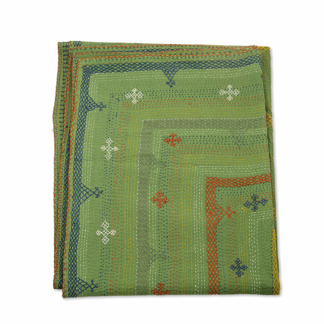 Olive Lattice Border Rug