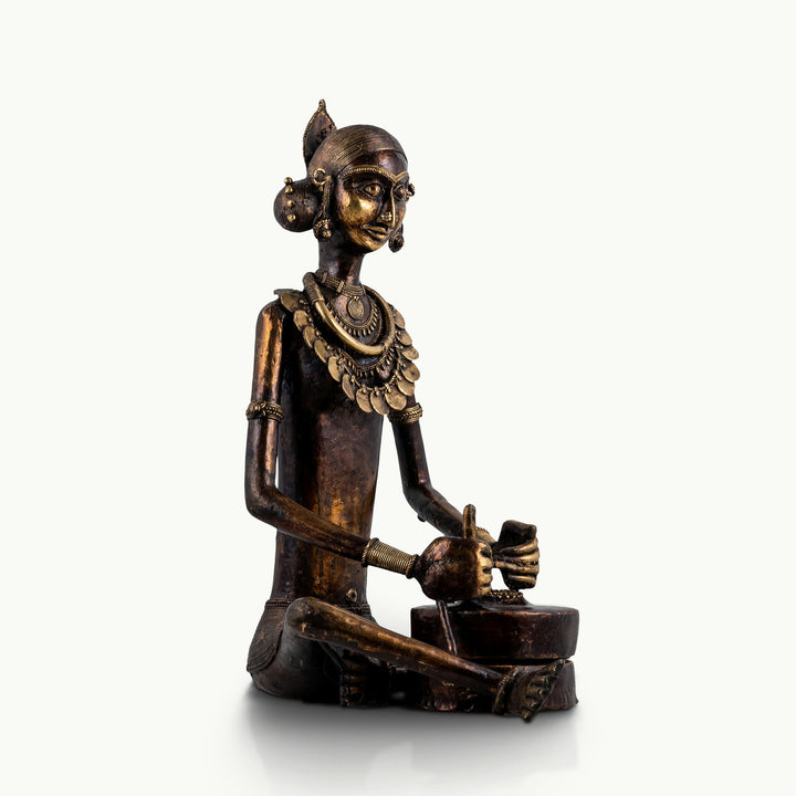 Nomadic style lady in sitting position
