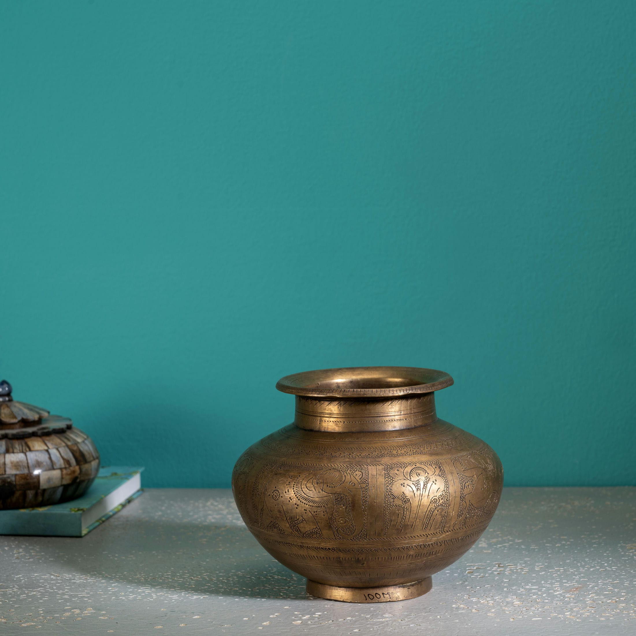 Engraved Brass Elephant Water Pot: The Processional Reservoir