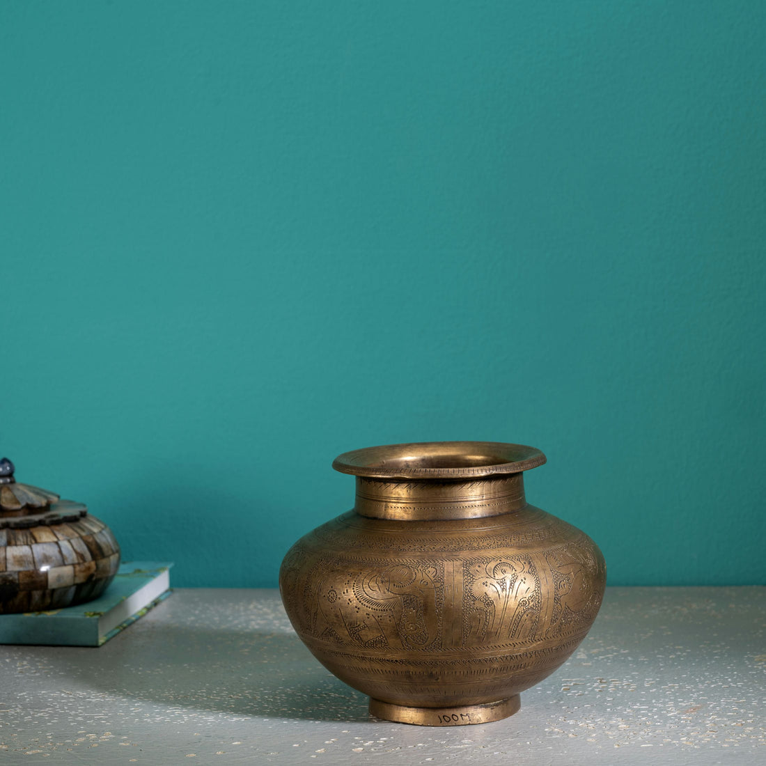 Engraved Brass Elephant Water Pot: The Processional Reservoir