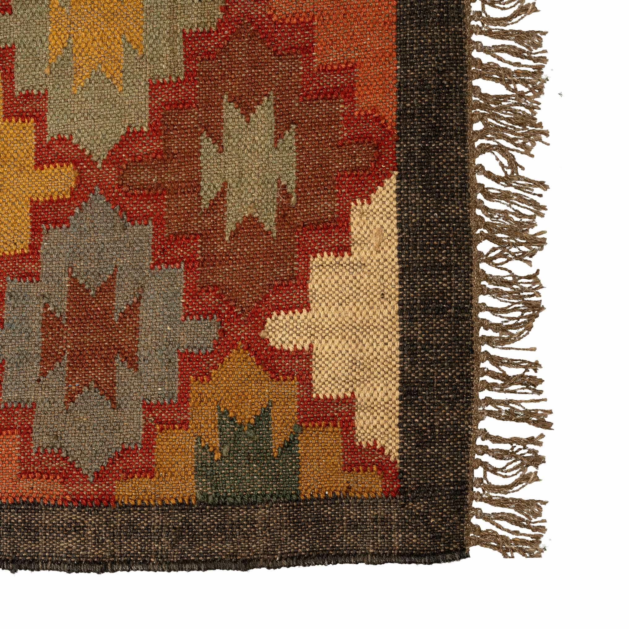 Handwoven Wool Jute Rug – Timeless Kilim Design for Your Home