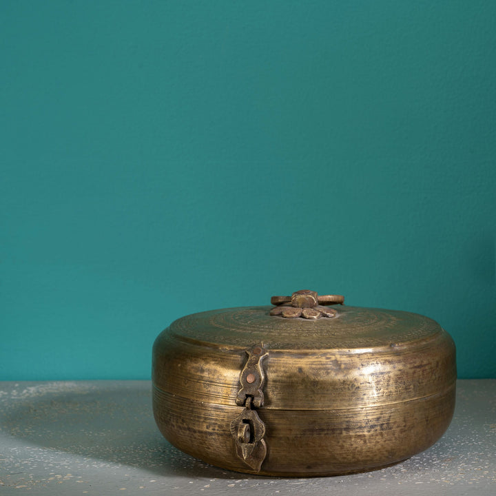 Brass antique storage box