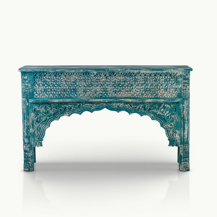 Green wash console table