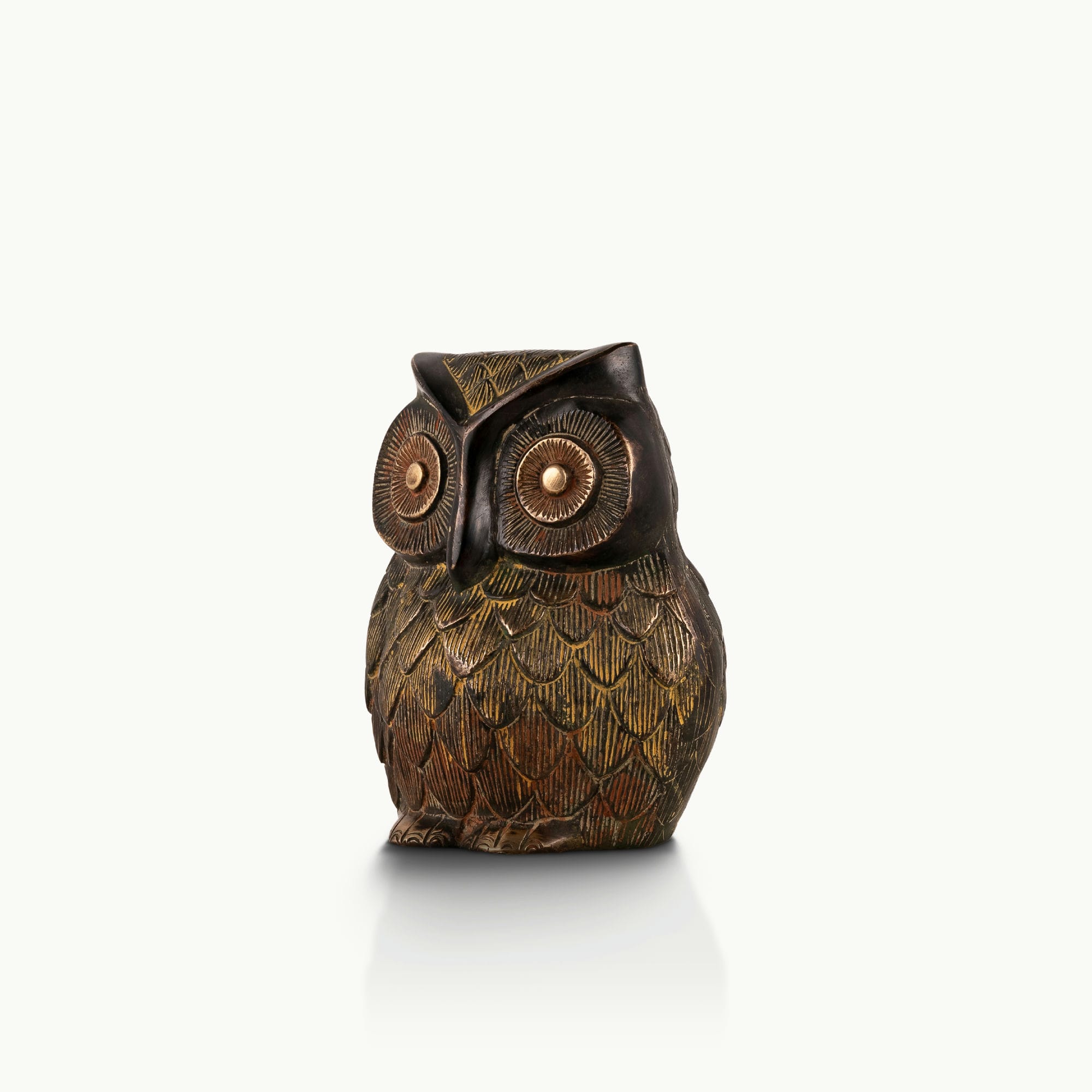 Antique bronze finish textured owl figurine