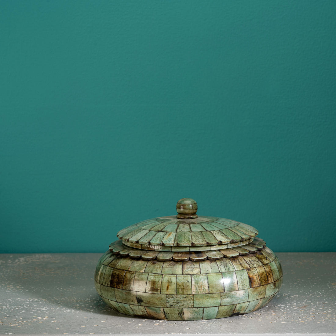 Green Dyed Camel Bone Box: The Sage Mosaic