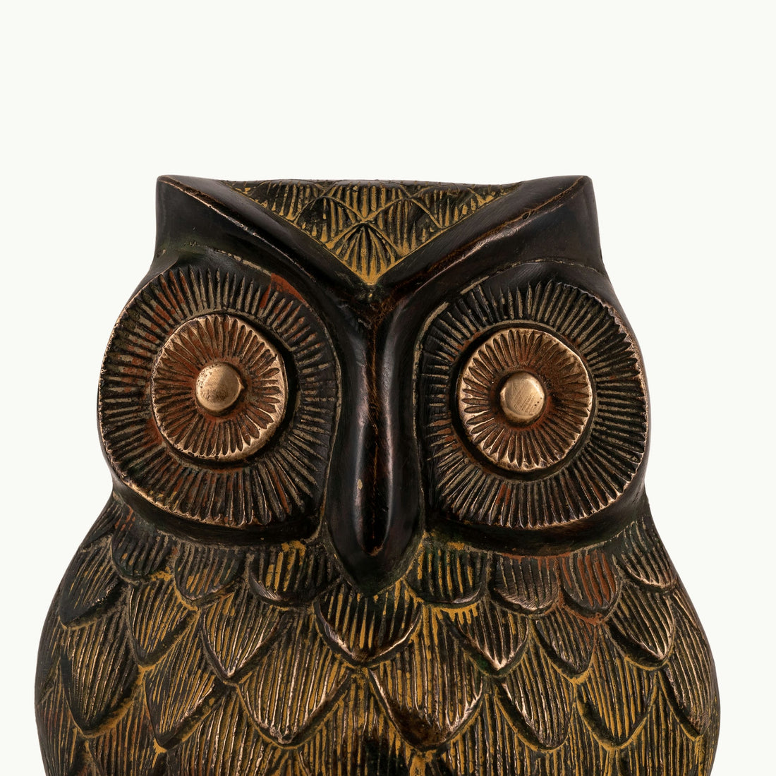 Antique bronze finish textured owl figurine