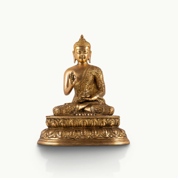 Golden Brass Buddha Statue: The Radiant Guardian