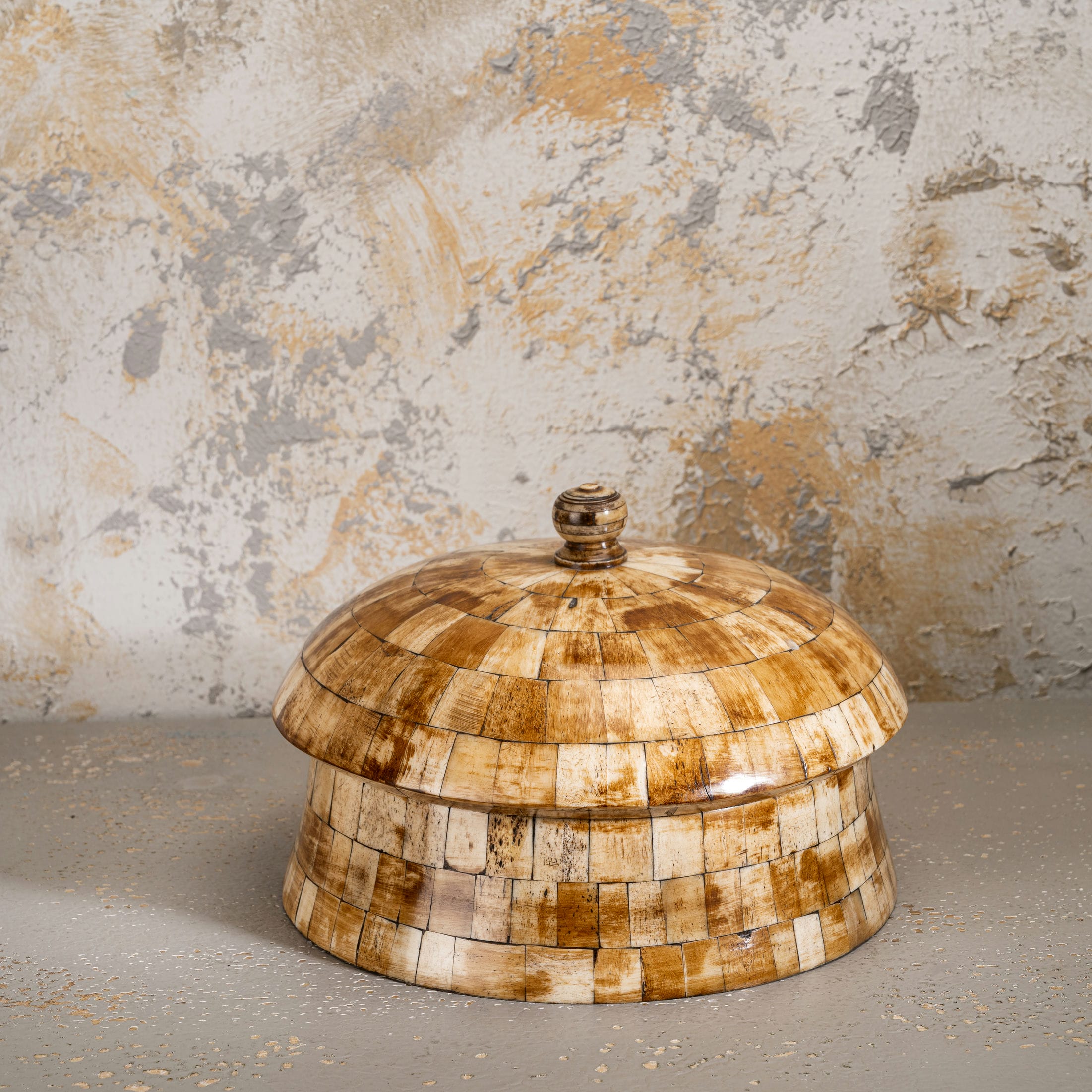 Caramel Bone Inlay Decorative Box: The Earthen Dome