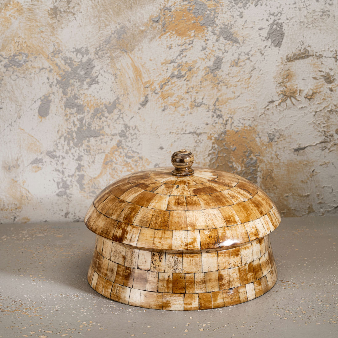 Caramel Bone Inlay Decorative Box: The Earthen Dome