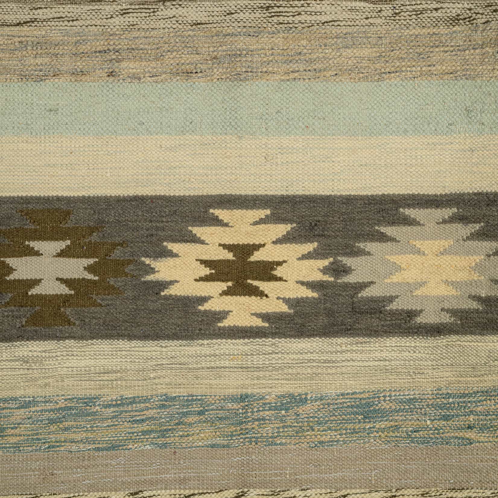 Cotton Wool Rug – Handwoven Striped Design