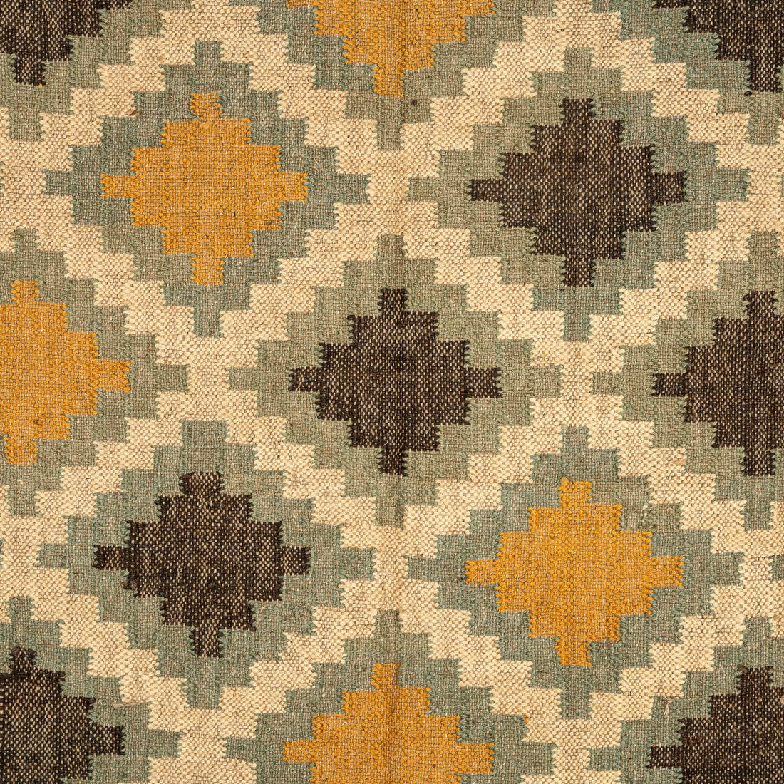 Handwoven Wool Jute Rug – Geometric Diamond Trellis Pattern