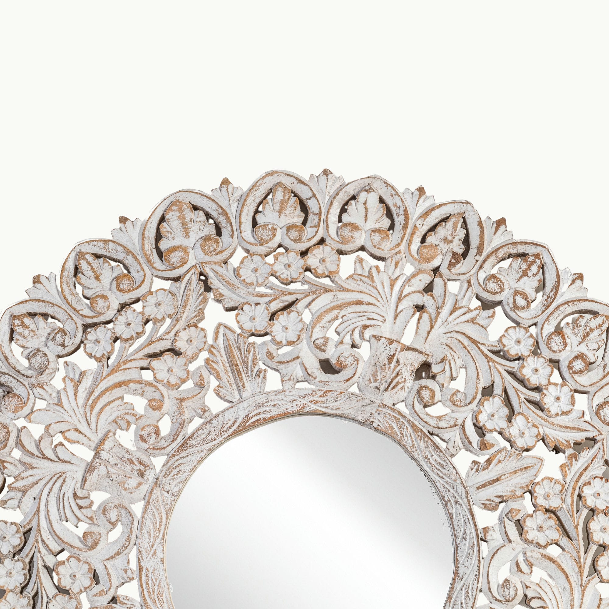 Vintage style white wash mirror frame