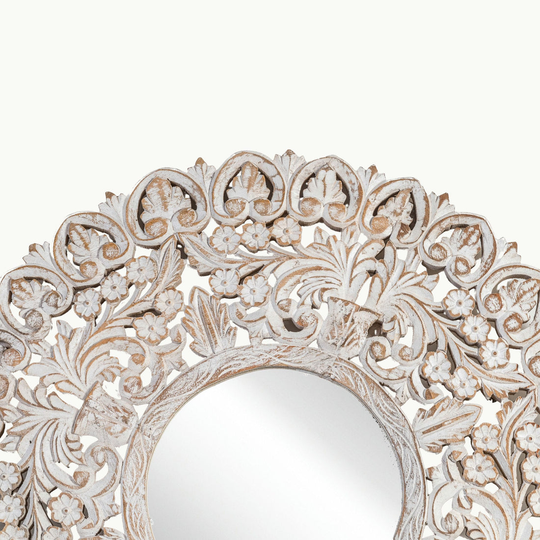 Vintage style white wash mirror frame
