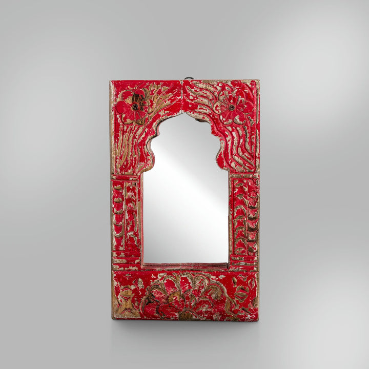 Vintage style small red mirror frame