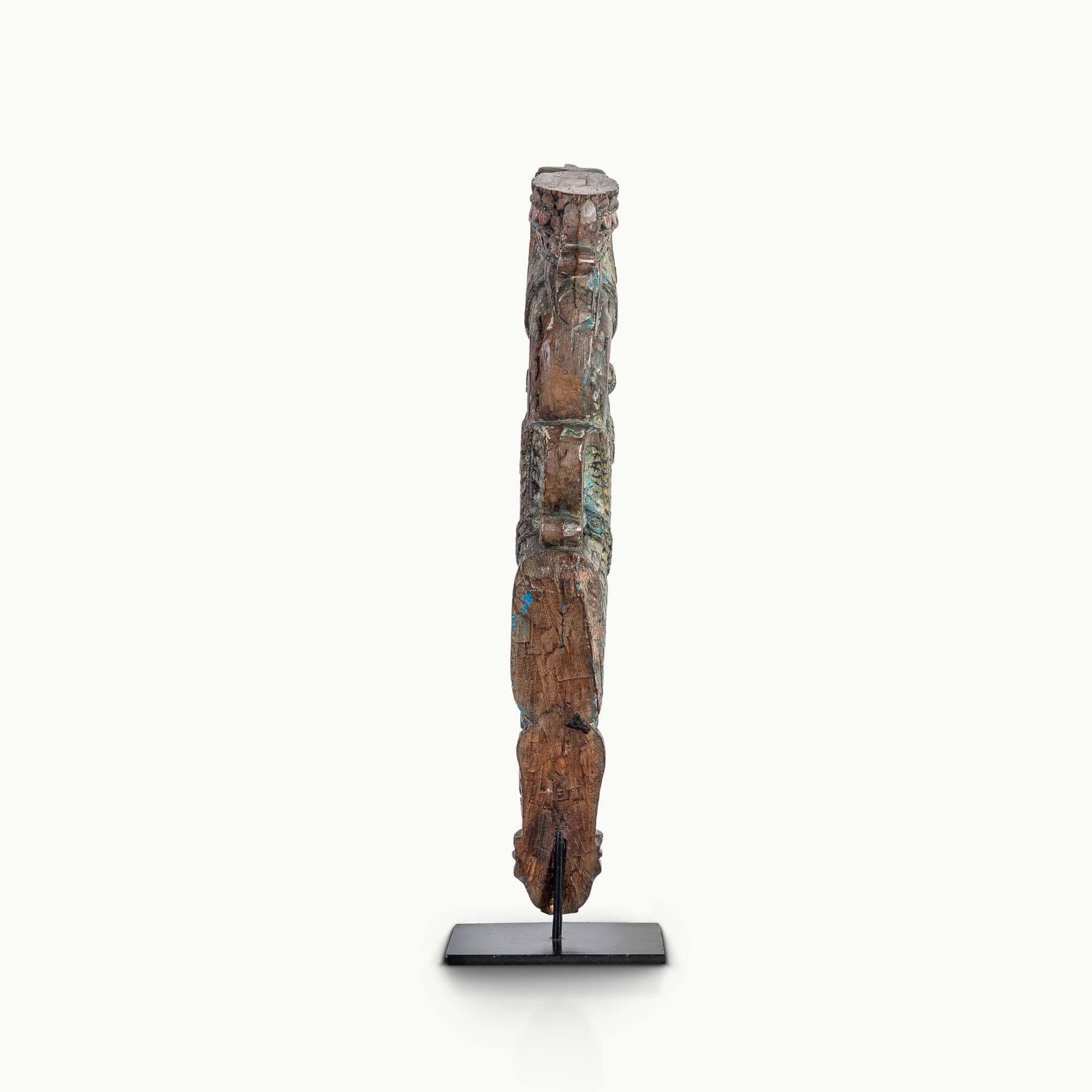 Antique wooden bracket with iron stand