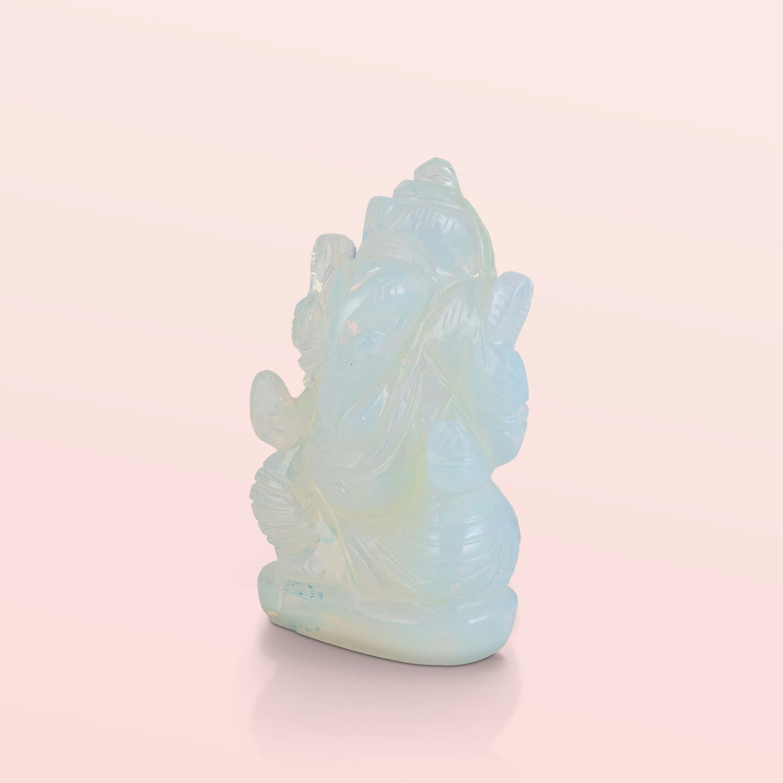 Opalite Seated Ganesha with Conical Crown