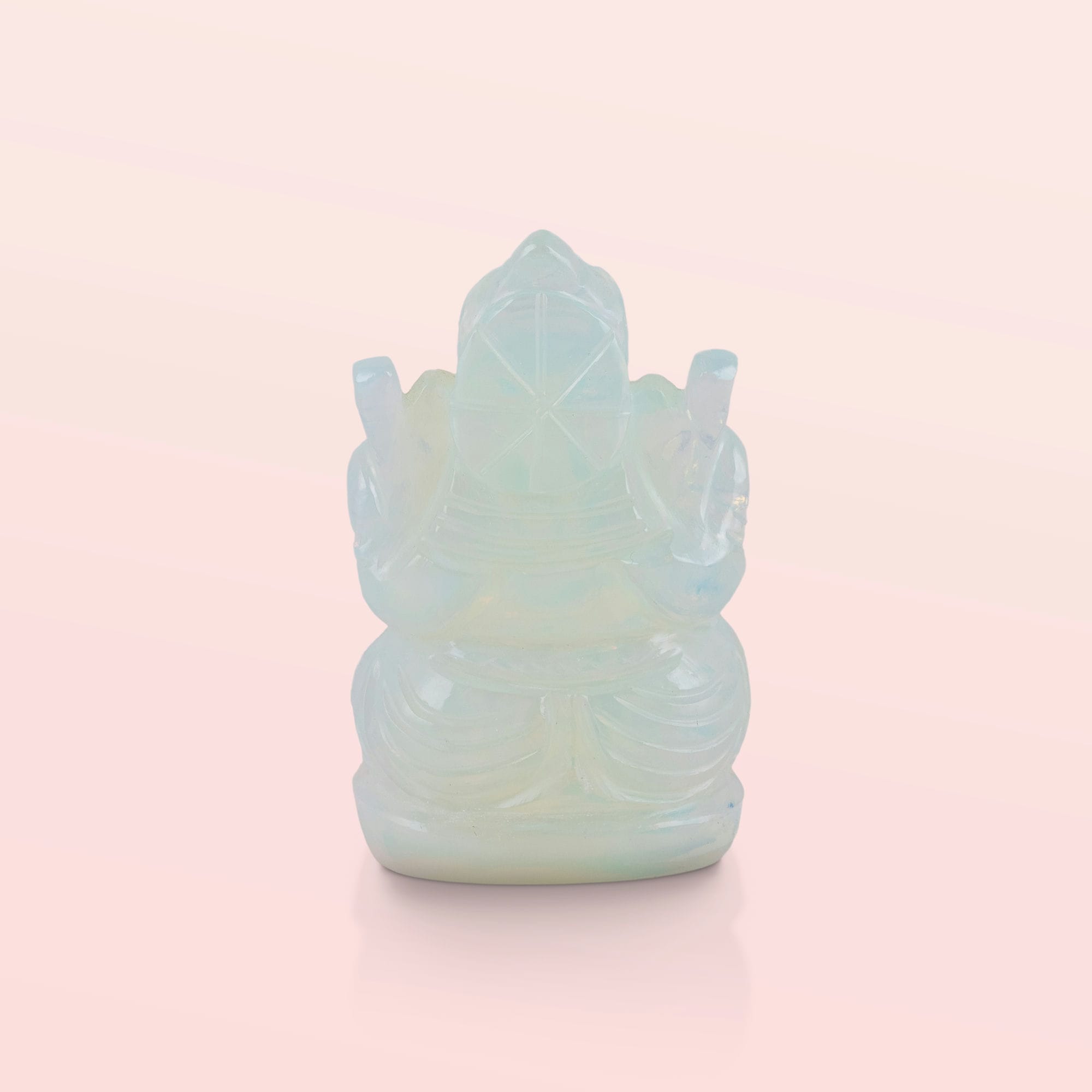 Opalite Seated Ganesha with Conical Crown