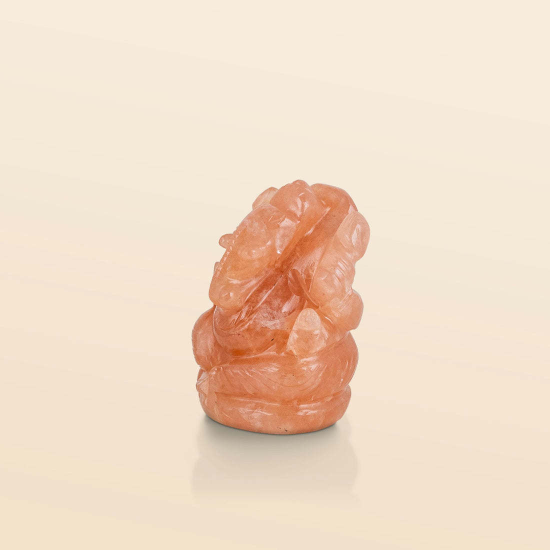 Aventurine Seated Ganesha in Deep Orange
