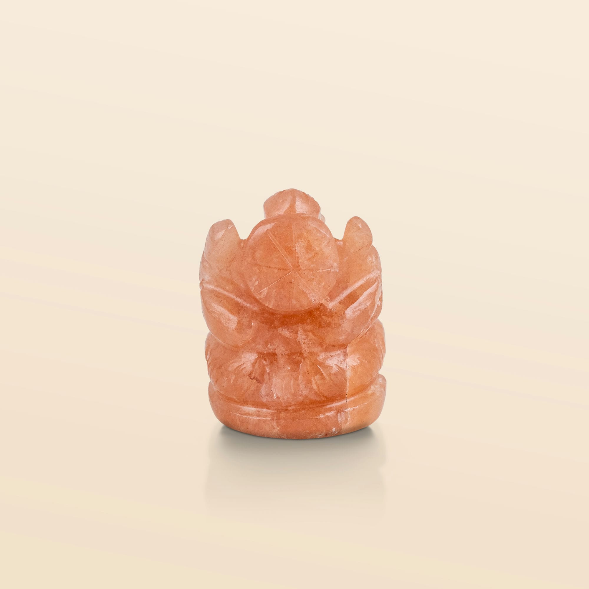 Aventurine Seated Ganesha in Deep Orange