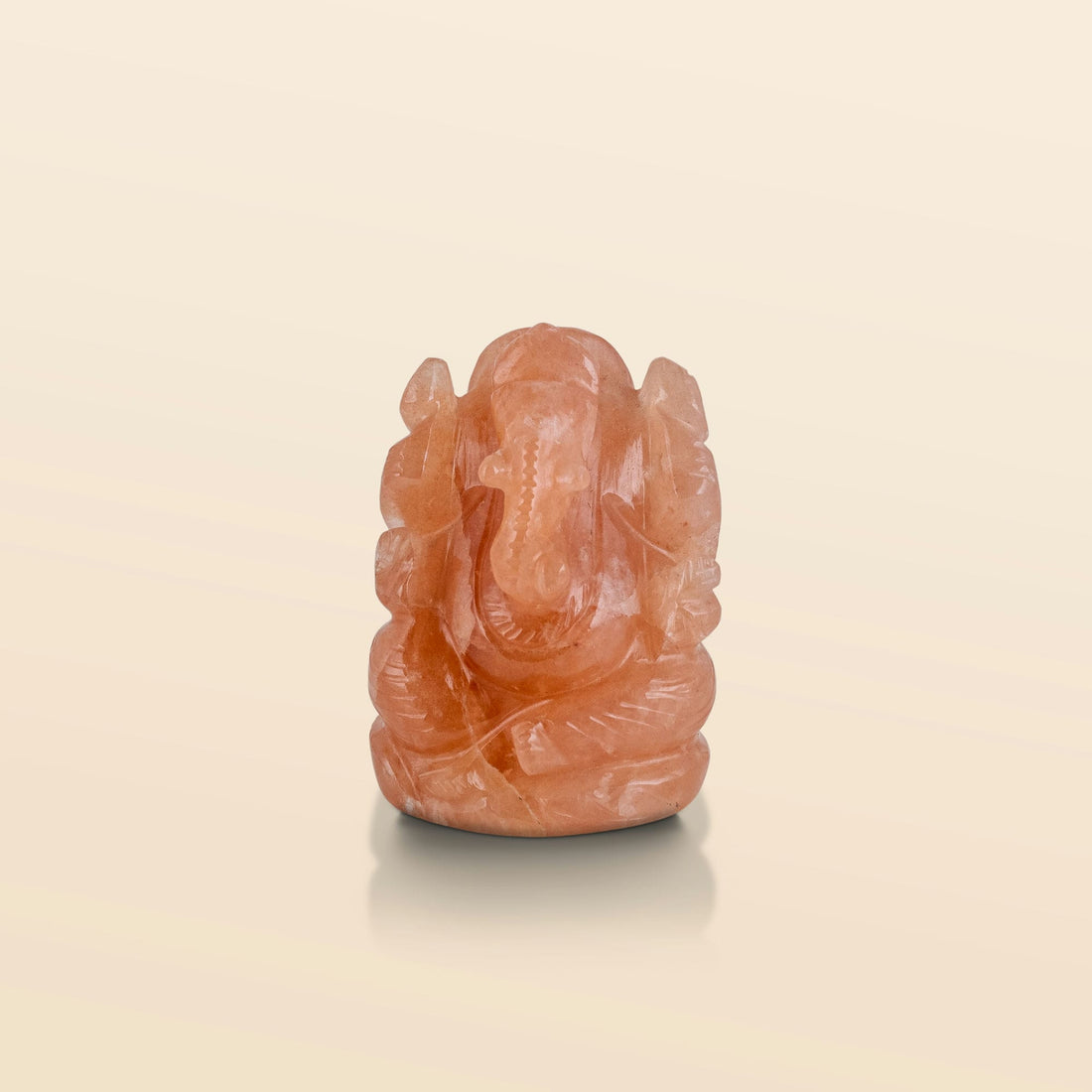 Aventurine Seated Ganesha in Deep Orange