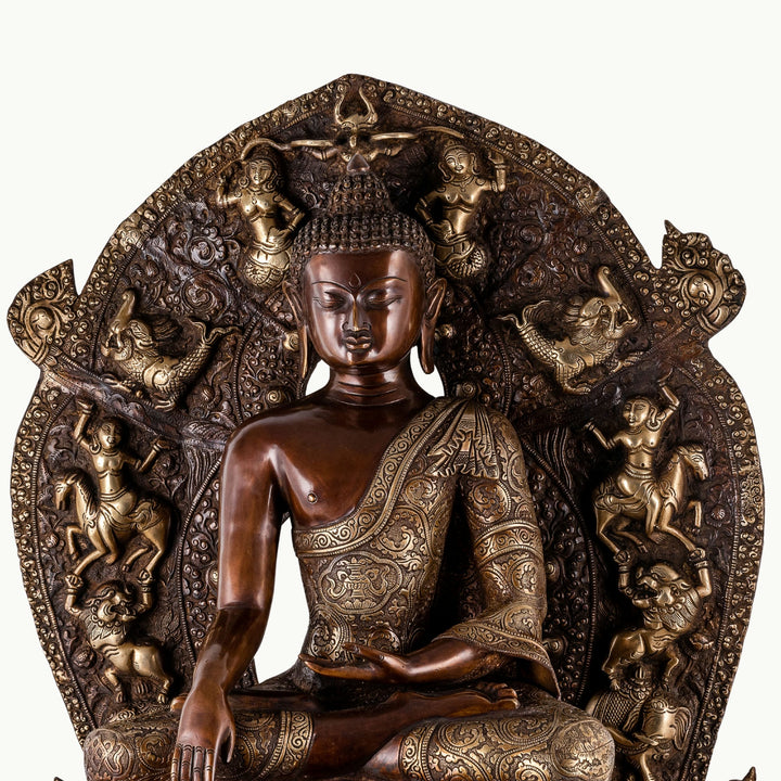 Brass brown polish sitting buddha