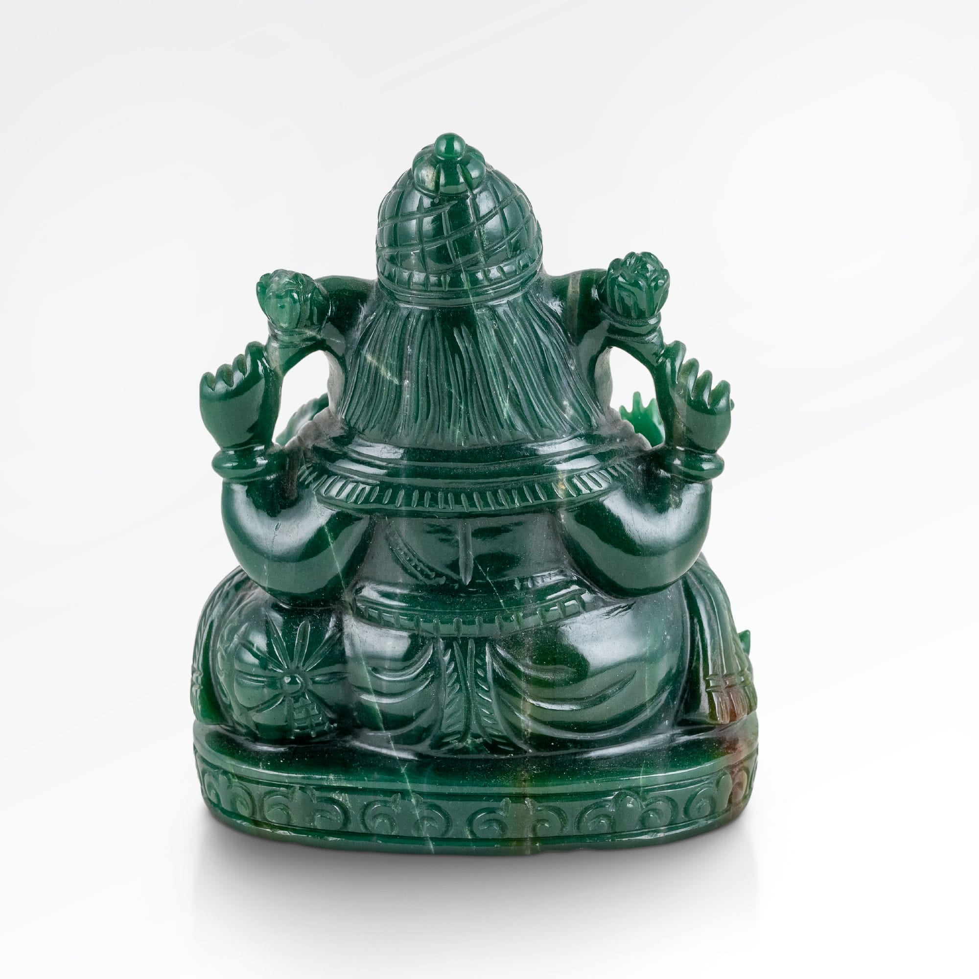 Green Aventurine Four-Armed Seated Ganesha