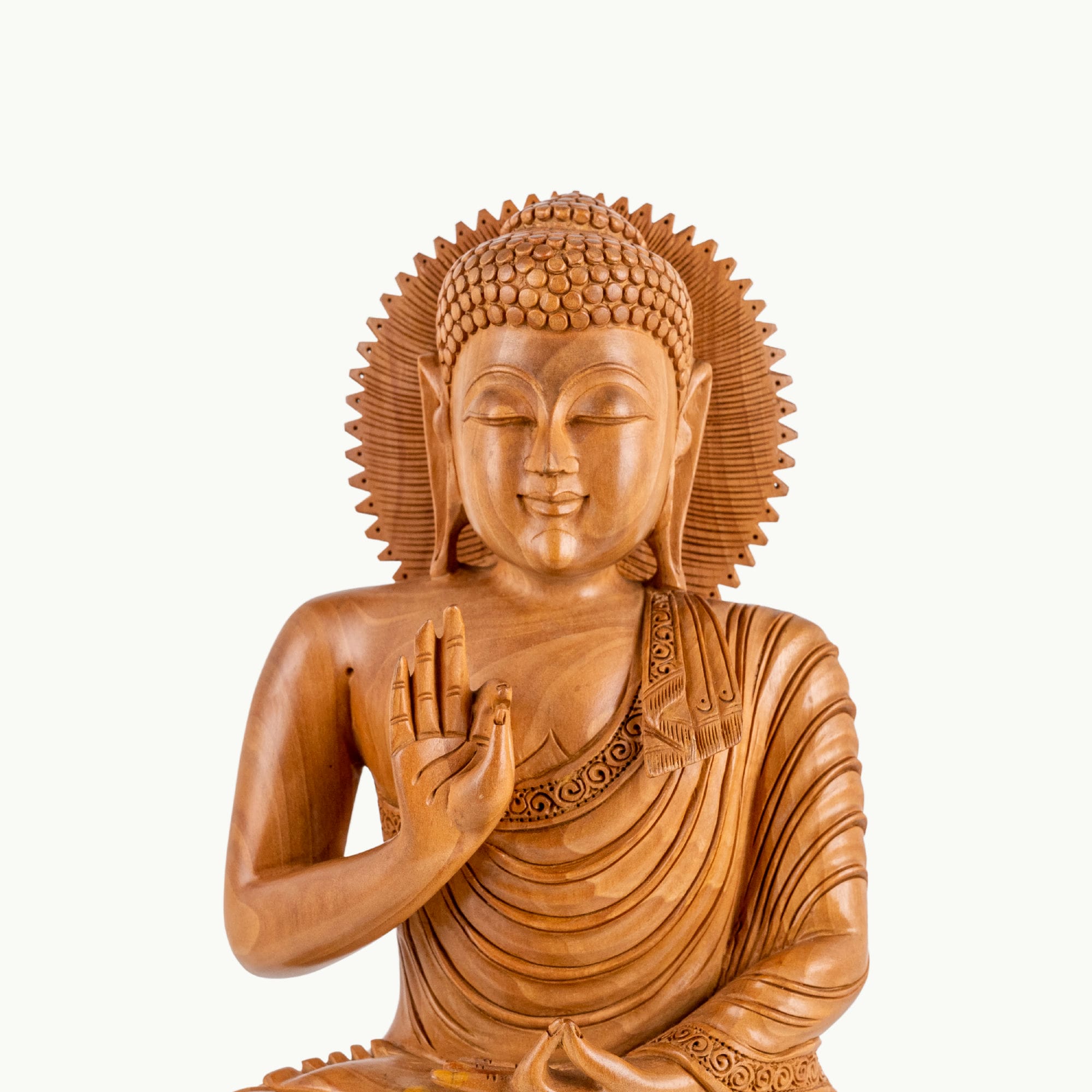 Rosewood buddha in sitting position