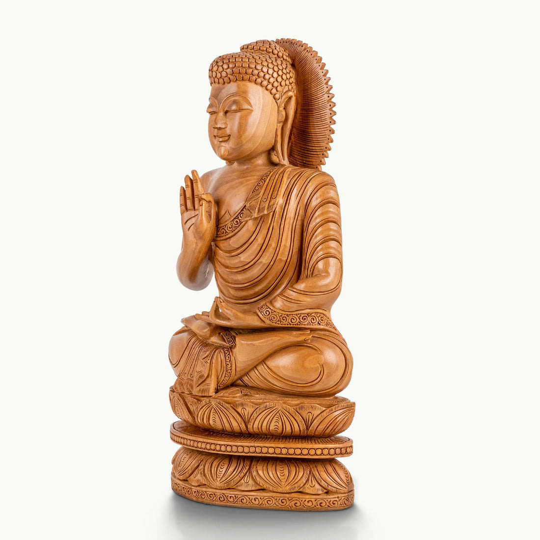 Rosewood buddha in sitting position