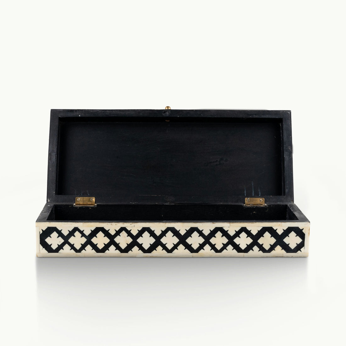 Oblong Black and White Bone Inlay Box
