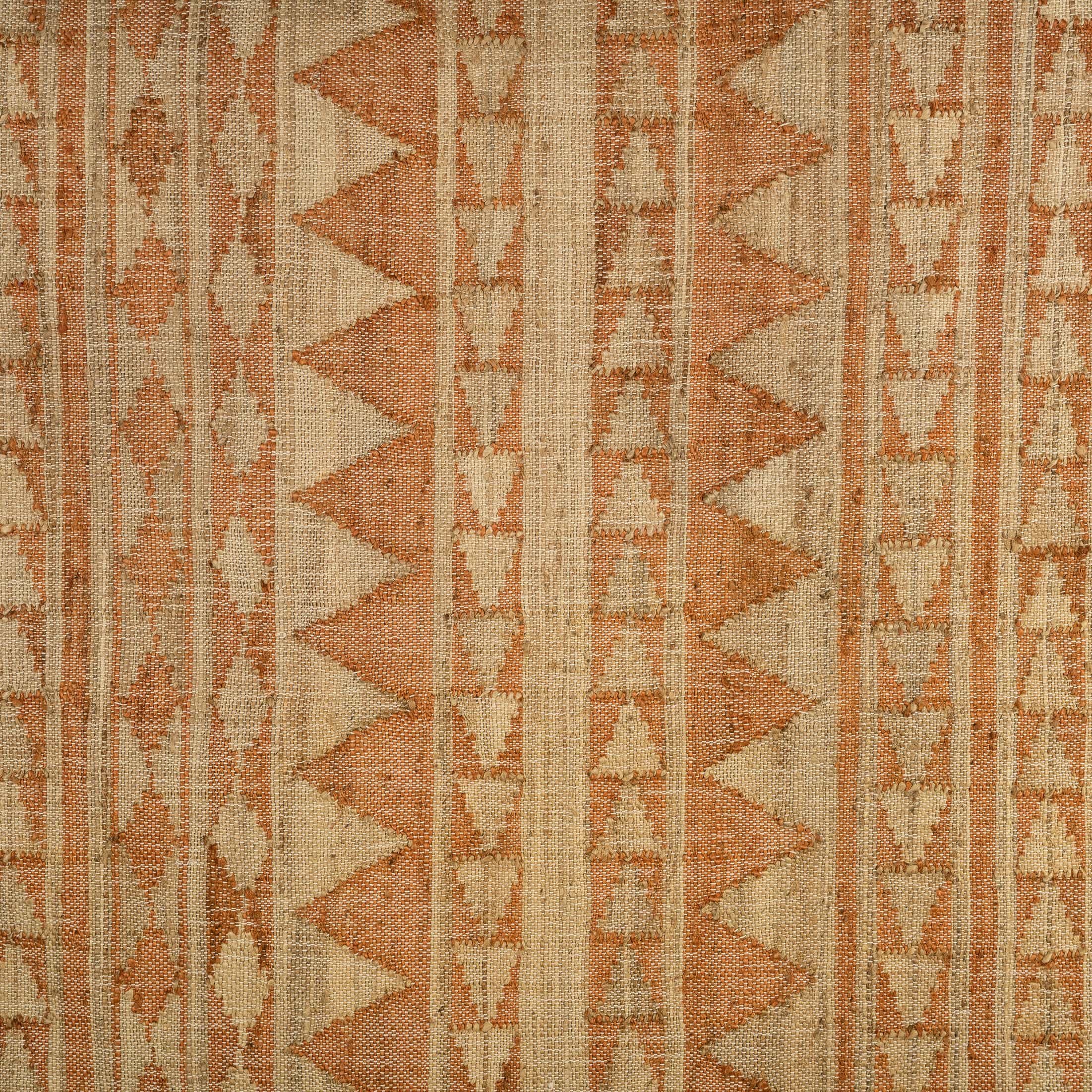 Handwoven Cotton Jute Rug – Earthy Tribal Stripes